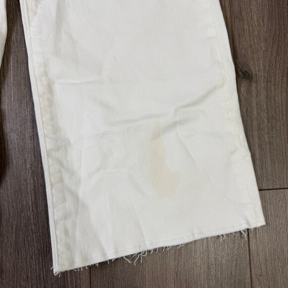 J.Crew Wide-Leg Cut Hem Jean WMNs 28 White Denim Hi-Rise Raw Hem Tall BR051 Crop - Picture 6 of 9